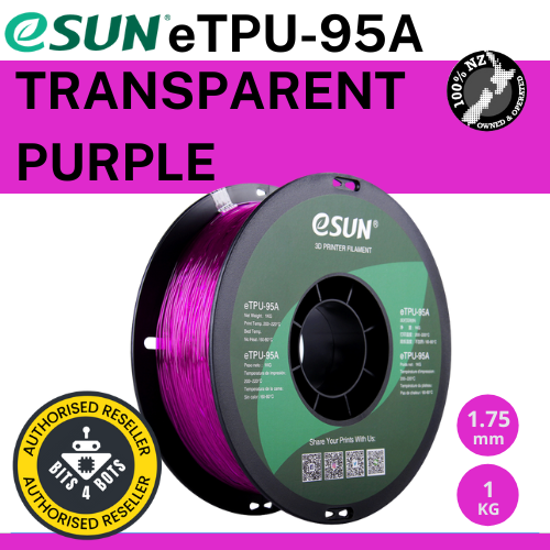 eSun TPU-95A (flexible) Transparent Purple 1.75mm Filament 1kg