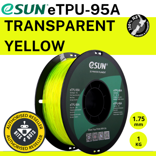 eSun TPU-95A (flexible) Transparent Yellow 1.75mm Filament 1kg