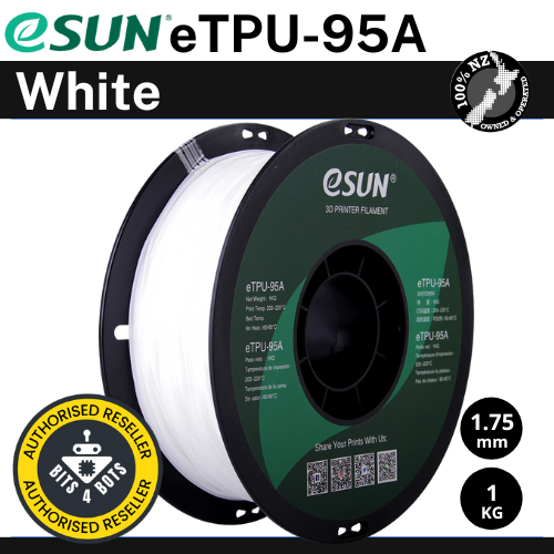 eSun TPU-95A (flexible) White 1.75mm Filament 1kg