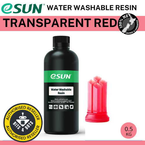 eSun WATER WASHABLE resin for LCD/DLP 3D Printing Transparent Red